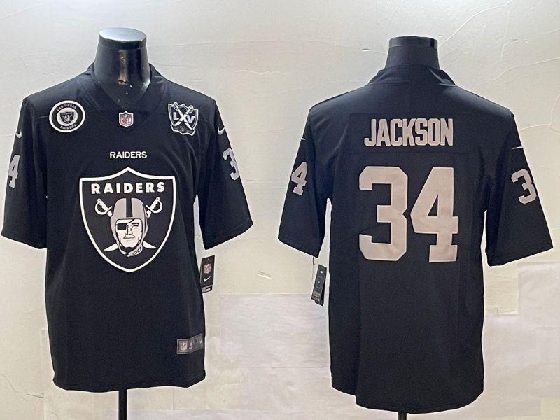 Men 2025 Oakland Raiders #34 Jackson black Nike Limited NFL Jersey style 0023